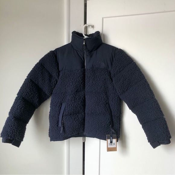 NEW The North Face Sherpa Nuptse Aviator Navy Jacket Womens XS Mens XXS Unisex - Picture 3 of 11